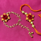 Rakhi- Golden rose flower Couple