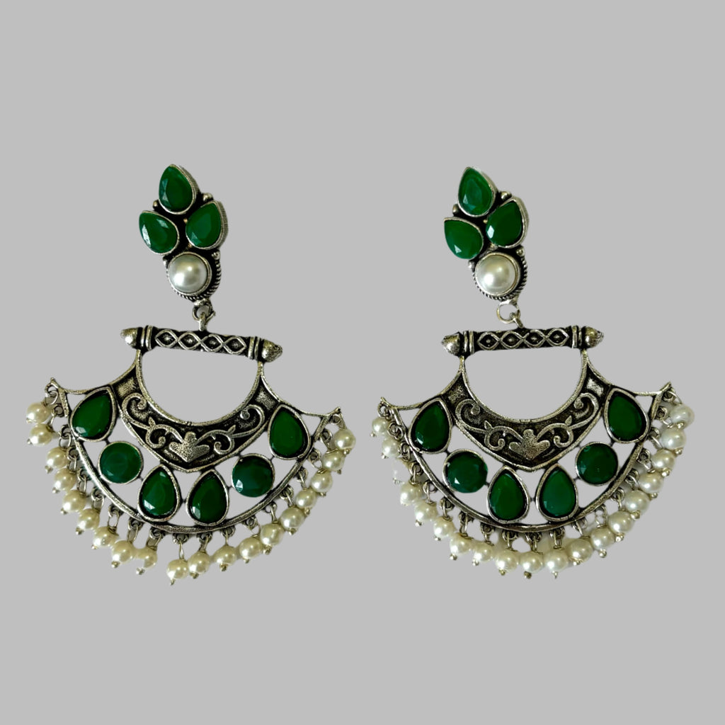 Oxidised dangler earrings