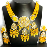 Kundan bicon bead chocker set