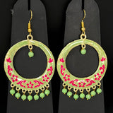 Meenakari dangler loop earings