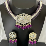 Beaded silver plated chocker set