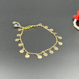 Golden bracelet chain with charms