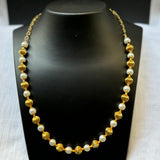 Pearl and gold ball bead necklace
