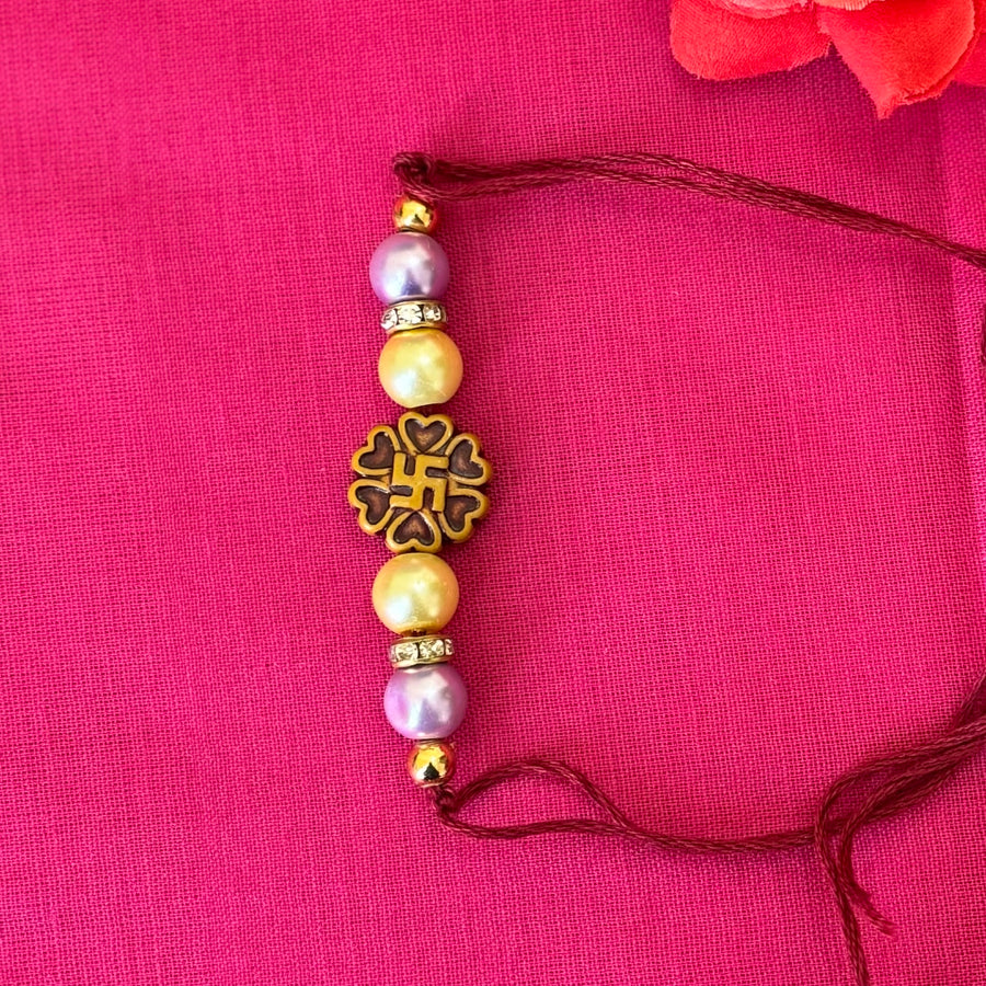 Rakhi wooden swastik-(set of 3)
