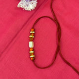Rakhi- ohm printed beads and white bead(set of 3)