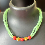 Crystal /coral golden beaded chocker