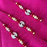 Rakhi- ohm silver pendent and beads(set of 3)