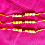 Rakhi- Rudraksha (replica) and pearl(set of 3)