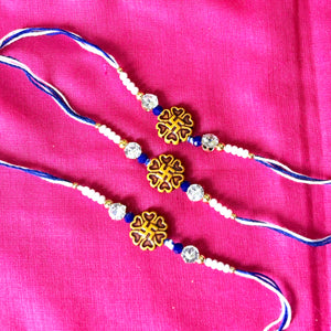 Rakhi dhori wooden swastik--(set of 3)