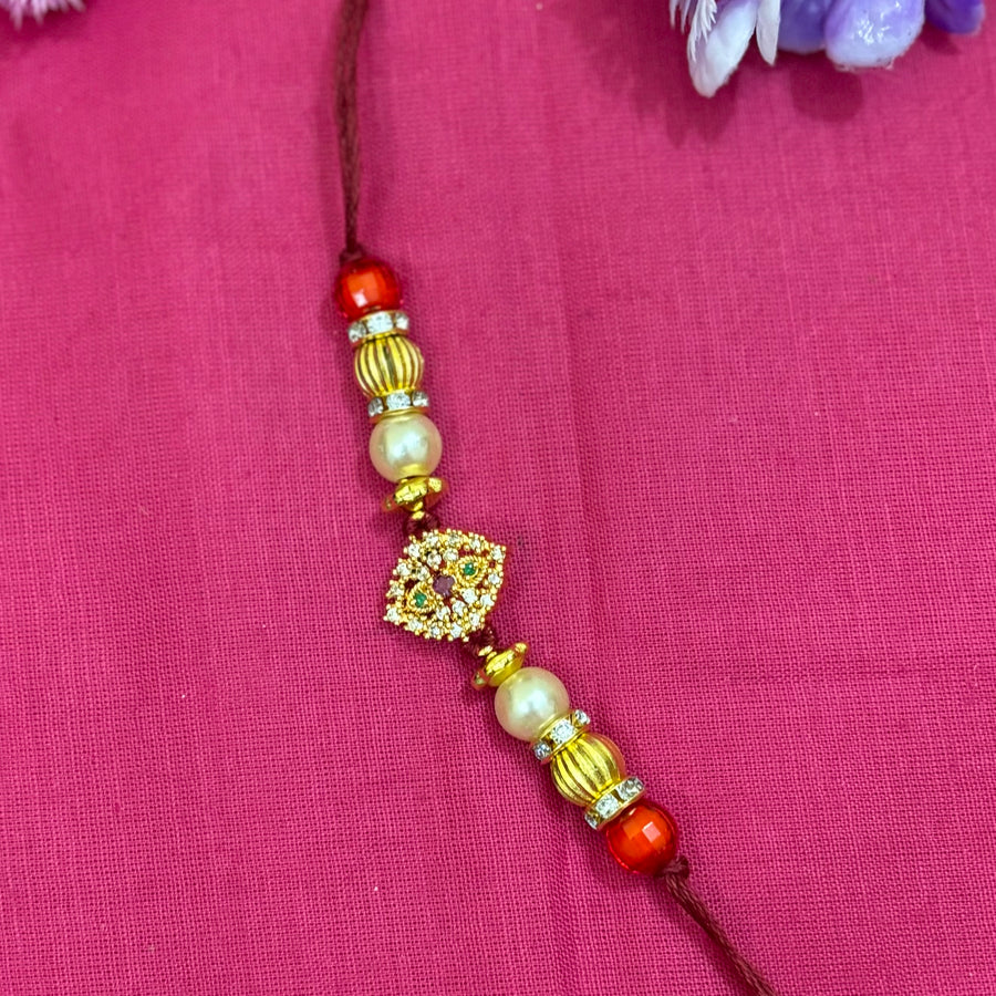 Rakhi ad stone eye shape Kundan