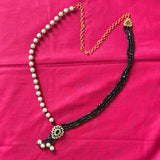 Pearl - black crystal necklace