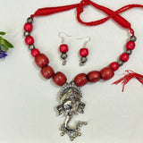 Wooden bead Ganesh Necklace set
