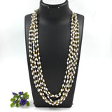 Pearl(oval) gold plated 6 layered Mala