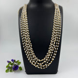 Pearl (round)gold plated 7 layered Mala