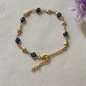 Evil eye / gold star bracelet