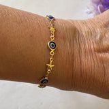 Evil eye / gold star bracelet
