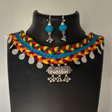Multicolour thread oxidised chocker