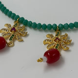 Green Crystal Beads Choker with AD Stone