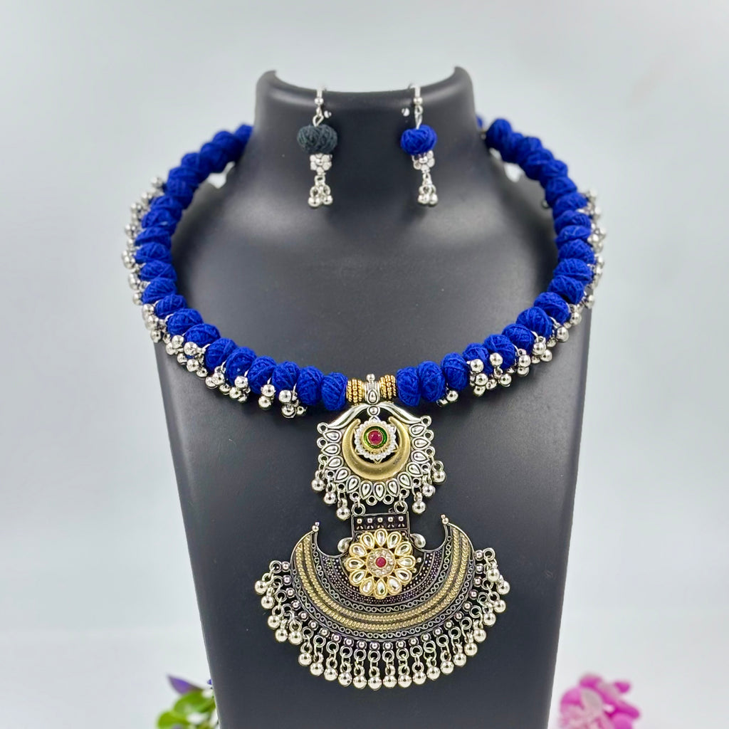 Hasli Royal blue gungru Pendent Necklace