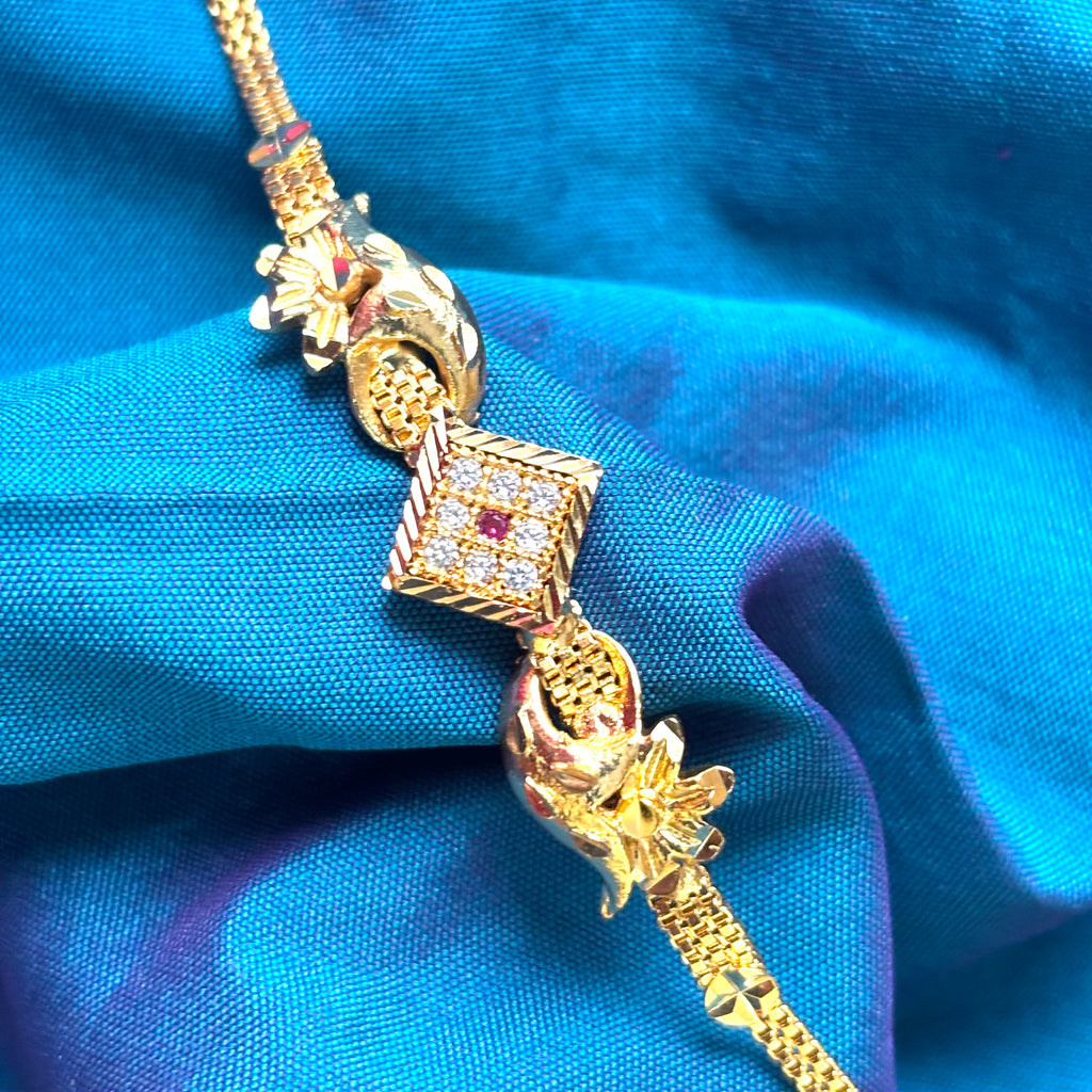 Floral Carved Micro-Gold Bracelet