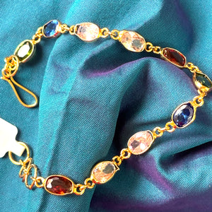 Rainbow Gemstone Micro-Gold Bracelet
