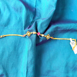 Ruby-CZ Delicate Micro Plated Bracelet