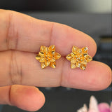 Floral micro gold plated stud