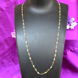 Micro gold plated multicolour stone chain
