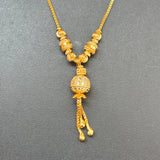 Micro golden gold bead chain with ad stone ball pendent