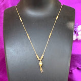 Micro golden gold bead chain with ad stone ball pendent