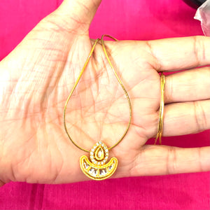 Anti tarnish gold chain Kundan pendent