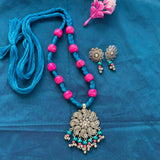 Wooden beaded and cotton braided Dori  Necklace Set