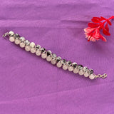 Creamy white -grey beaded bracelet