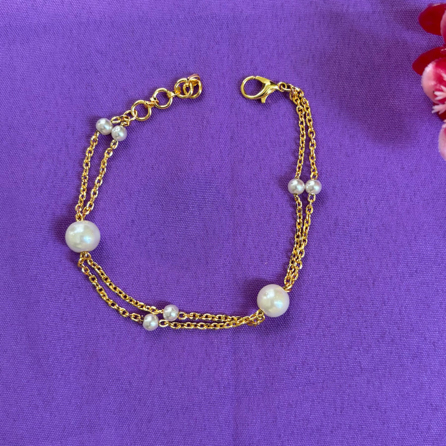 Pearl -chain(2 layer) bracelet