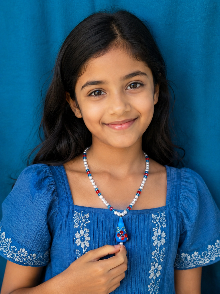 Azure Pearl Drop Necklace