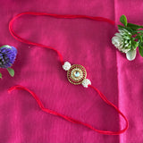 Royal Pearl Bhai Bhabhi Couple Rakhi Set