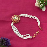 Royal Pearl Bhai Bhabhi Couple Rakhi Set