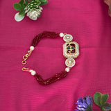 Royal Kundan Bhai Bhabhi Couple Rakhi Set