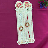 Royal Pearl Bhai Bhabhi Couple Rakhi Set