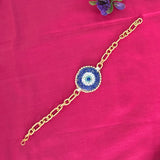 Royal Evil Eye Bhai Bhabhi Couple Rakhi Set