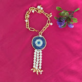Royal Evil Eye Bhai Bhabhi Couple Rakhi Set