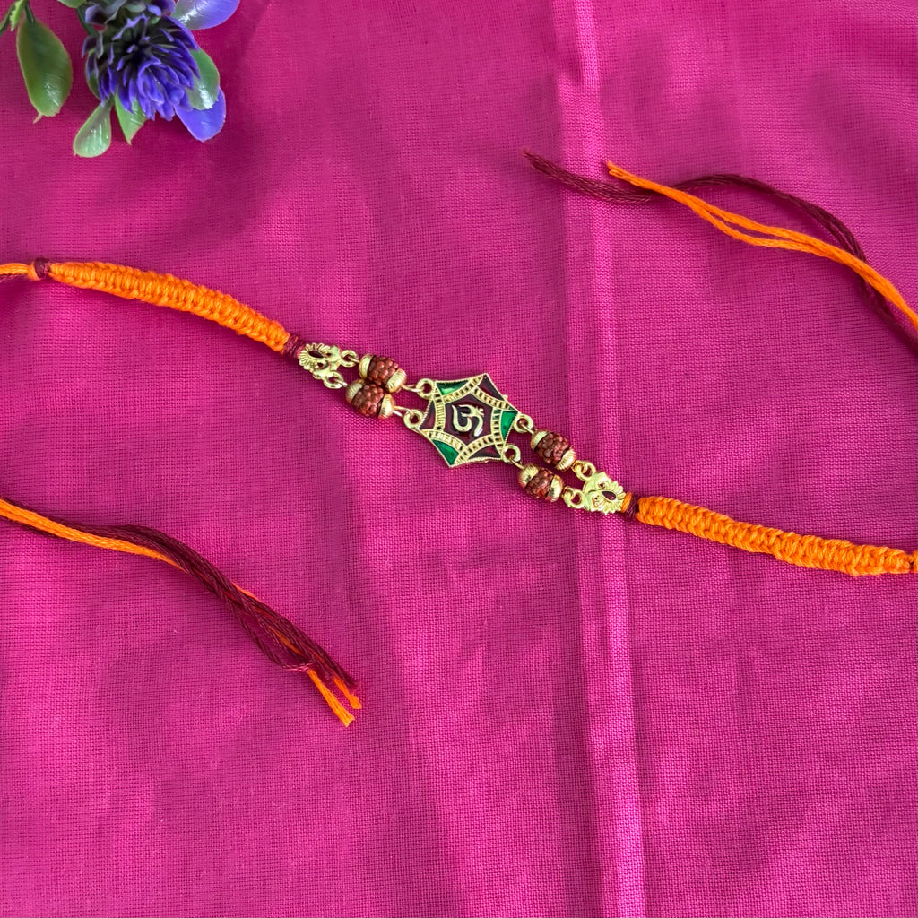 Divine Om 2 layer Rudraksha Rakhi 🕉️