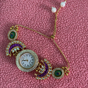 Royal Peacock Pearl Watch cum bracelet cum bhabhi Rakhi