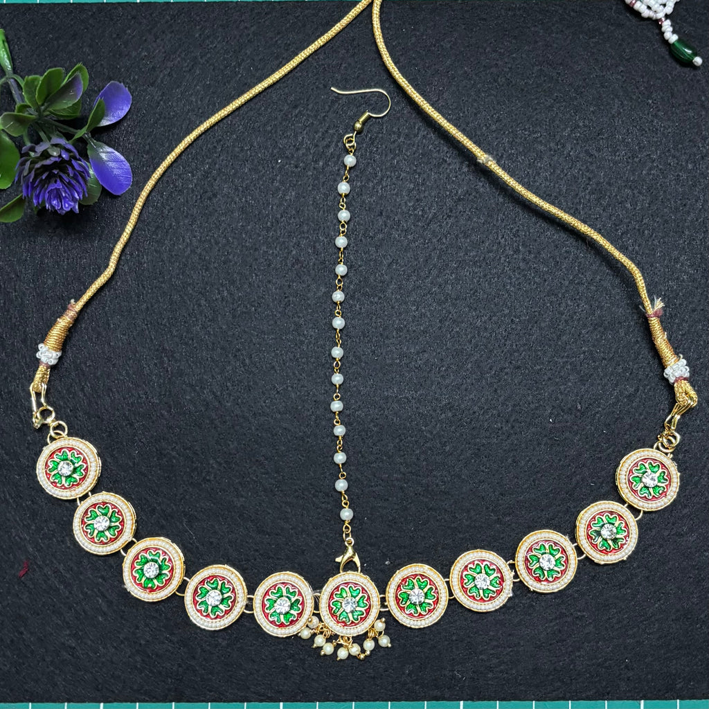 4-in-1 Floral Handmade Jewellery ❤️-Maang Tikka