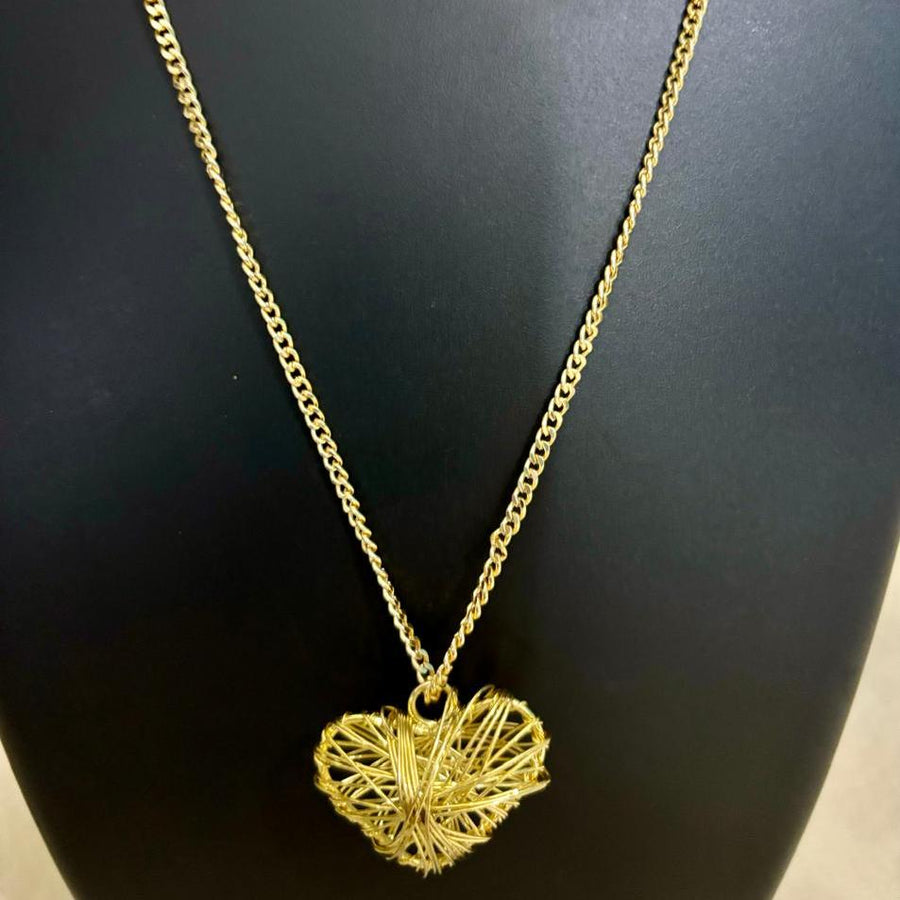 Gold plated heart pendent chain