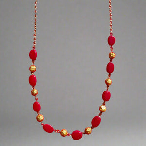 Gold plated Jade beaded necklace