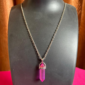 steel chain with crystal pendent