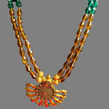 Drop bead 2 layered necklace with pendent