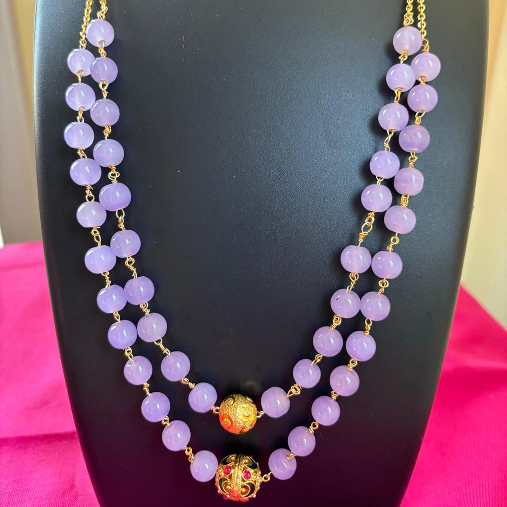 2 layered light violet jelly bead necklace