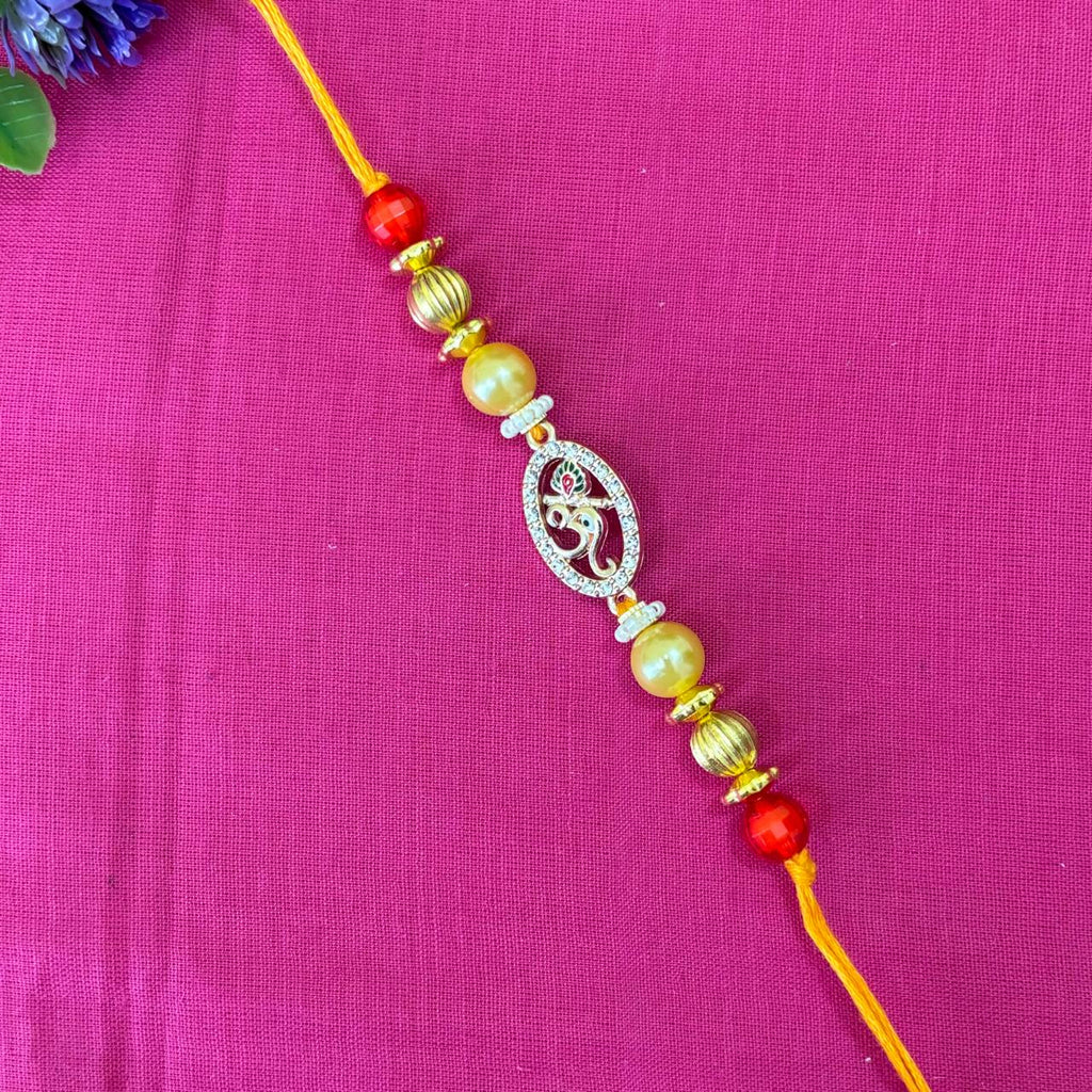 Divine Om-flute ad stone Rakhi 🕉️
